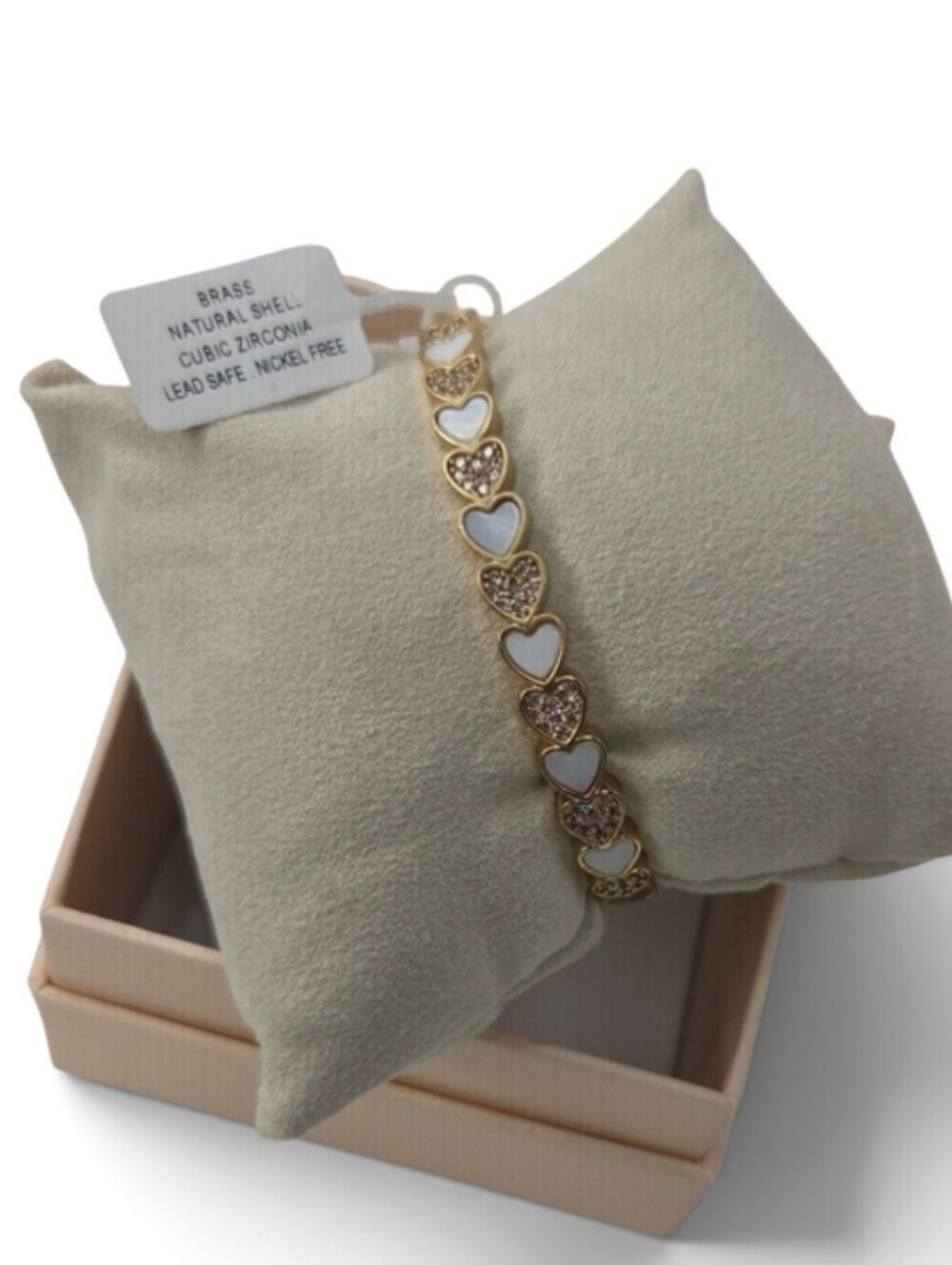 🤍▪️Camila Coelho ▪️ Rhinestone Brass Natural Shell Cubic Zirconia Bracelet